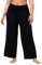Ulla Popken Damen Marlenehose, weites Bein, breiter Elastikbund, schwarz, 62/64