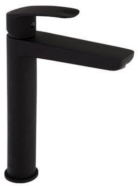 Ramon Soler Grifo de Lavabo Monomando Alto Negro Mate con Sistema S2 de Ahorro de Agua Serie New Fly