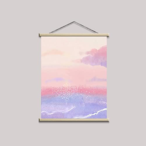 Posterleiste Holz Poster Aufhänger, Leinwand Wandkunst Poster Und Holz Scroll Hang Wand Dekor Für Wohnzimmer Schlafzimmer Home Office Dekorationen (Color : D, Size : 40X50CM)