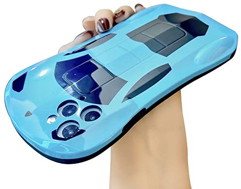 BONICI Schutzhülle für Männer und Frauen, kreativ, coole 3D-Sterik-Sportwagen-Rennwagen-Handyhülle, weiches TPU-Silikon-Gummi, kompatibel mit iPhone 13, Ganzkörperschutz, Blau
