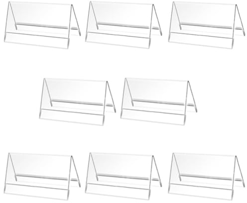 8 Stück Acryl Tischaufsteller Dachform 9x6 cm - Doppelseitige, Wiederverwendbare Namensaufsteller und Preisschild Aufsteller für Tisch - Schildhalter Tisch