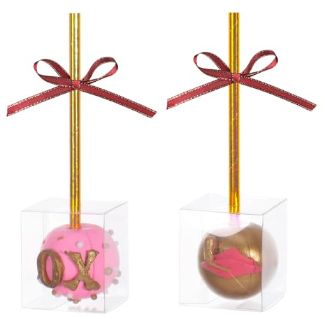 RomanticBaking 150 Stück transparente Cake-Pop-Boxen, 4,4 x 4,4 x 5 cm, Verpackung mit Löchern für Pralinen, Trüffel, Schokolade, Geschenke, Hochzeit, Geburtstag, Boxen