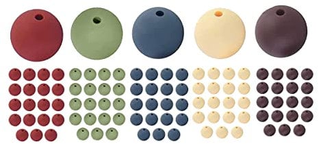 Tsadeer 100 Pieces 9 mm Silicone Beads, Bulk Silicone Beads, Neutral Color Assortment