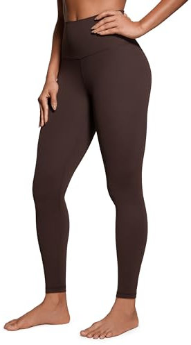 CRZ YOGA Butterluxe Damen High Waist Sport Leggings Blickdicht Yoga Leggins Sporthose Workout Gym Yogahose - 71cm Heißes Fudge-Brown 40