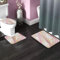 Badematten Set 3 Teilig Marmordruck In Gold, Rosa Und Lila Badezimmerteppich Set WC Vorleger Set rutschfeste Badematte Maschinenwaschbar Badteppich Set für Badezimmer Flanell badvorleger