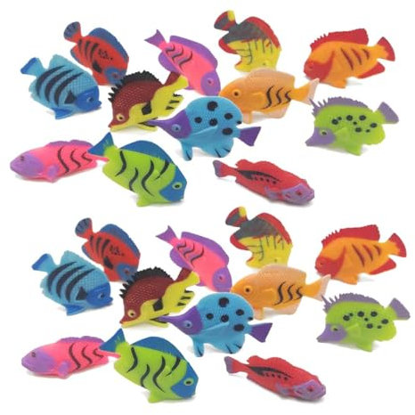 FDCGAS Fische - 20 Stück Aquarium Fische Künstliche Bewegliche Fische Plastik Lebensechte Fisch Verzierung Aquarium Dekorationen für Aquarium,schwimmende Fische Spielzeug (Zufälliger Stil)