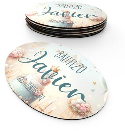 Aiman GZ. Imán con Foto Personalizado Ovalado 7,4X5,2CM - Pack 10 Unidades - Imán Nevera Personalizado -Imán publicitario - Regalo Bautizo, Boda, Comunión Original - Foto Imán Nevera-Acabado Basico