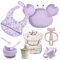 ASENME Assiette en silicone, service de table 9 pièces avec ventouses Vaisselle pour enfants en silicone (Violet)