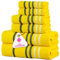 Casa Copenhagen Exotic Juego de Toallas De 6 Piezas- Amarillo Mantequilla, 525 g/m², 2 Toallas de baño, 2 Toallas de Mano, 2 paños de Suave algodón Egipcio para baño, Cocina y Ducha