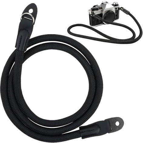 Caybats Tracolla Fotocamera Corda Universale 100cm per Fotocamera/VideoCamera in Cotone Morbido e Pelle,Tracolla Vintage fotografica Compatibile con DSLR Leica, Canon, Nikon, Fuji, Olympus, Lumix