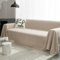 Epinki Überwurfdecke, 180x150CM Sofabezug 5 Sitzer Einfarbig Muster, Anti-Rutsch Waschbar Sofa Protection Cover Couchbezug Hund aus Chenille Möbelschutz-Sofabezüge, Khaki