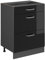 Vicco Küchenunterschrank R-Line, Schwarz Hochglanz/Anthrazit, 60 cm mit Schubladen, AP Anthrazit
