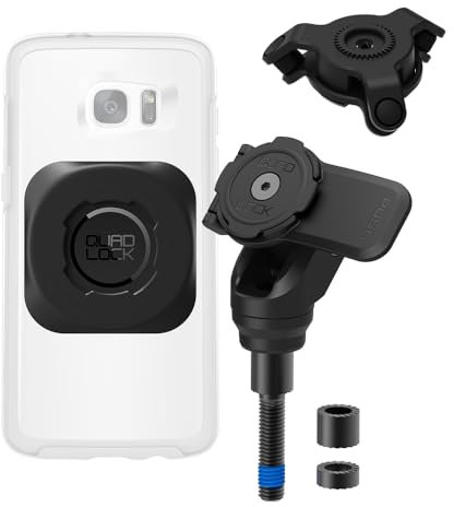 QUAD LOCK Soporte móvil Moto Pro para Tornillo de Abrazadera de Manillar con Amortiguador de Vibraciones y Adaptador Universal mag
