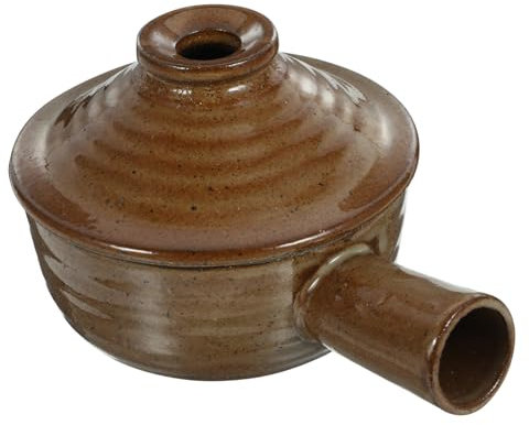 PRETYZOOM 1 Pc cacerola olla de caldo cazuela no plato olla con asa tapa olla microondas olla para microondas plancha grill juego de ollas herramienta para cocinar sopa olla de cerámica gres