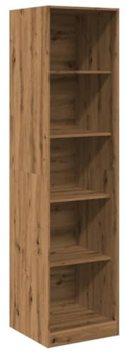 vidaXL Kleiderschrank, Garderobenschrank mit 5 Fächern, Kleiderregal Schrank für Schlafzimmer, Flurschrank Garderobe Dielenschrank, Artisan-Eiche Holzwerkstoff