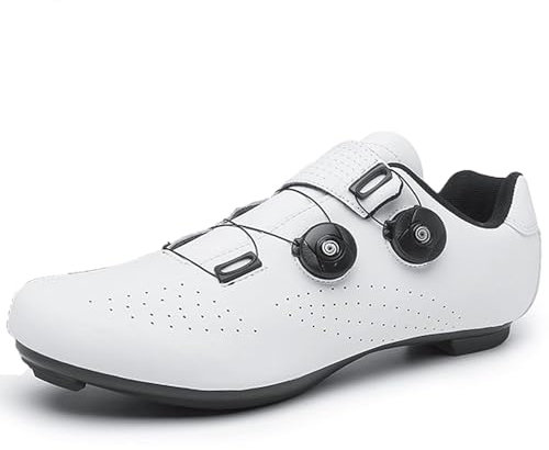 PENXZT Radsportschuhe Fahrradschuhe Herren Kompatibel mit Peloton Look SPD SPD-SL Delta Lock Pedal Rennrad Schuhe Entsperren Schuhe,Weiß,39 EU