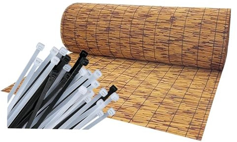 Clôture en Roseau Brise-Vue en Balcon Protection Solaire pour L'extérieur Ancienne Clôture Patio clôture Robuste et Droite Facile à Couper Canisse Roseau Canisse Roseau Fendu(115x350 cm 45x137 in)