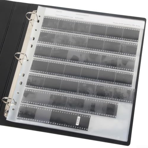 Zilimontt 50 x transparente, säurefreie Negativ-Aufbewahrungsseiten, negative/unmontierte Schiebe-Dokumenten-Aufbewahrungshüllen, für 12/42 Rahmen (135 x 50 Stück)