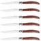 Couteaux à steak à bordure serrated, tranchants,sûrs, lavables dans la machine à laver la vaisselle, ensemble de 6 couverts en acier inoxydable avec manches en bois, avec boîte cadeau