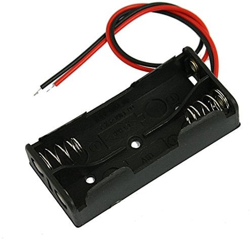 Eighosee Black Plastic Battery Case Holder Wire 2 x 1.5V AAA