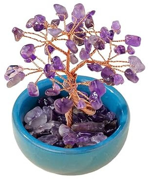 Arbre d'améthyste, arbre de pierres précieuses naturelles, Bonsaï Feng Shui, décoration de la maison et du bureau, objets de vie, cadeaux en cristal (Améthyste)