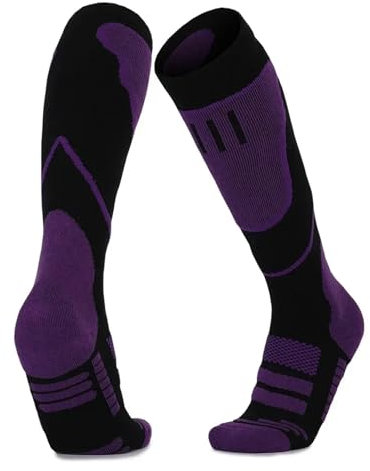 BYLYUIVN KompressionsstrüMpfe Herren 2 Paar Thermosocken for Herren und Damen, for den Winter, lang, warm, Kompressionssocken for Ski, Wandern, Snowboarden, Klettern, Sportsocken(AS4)