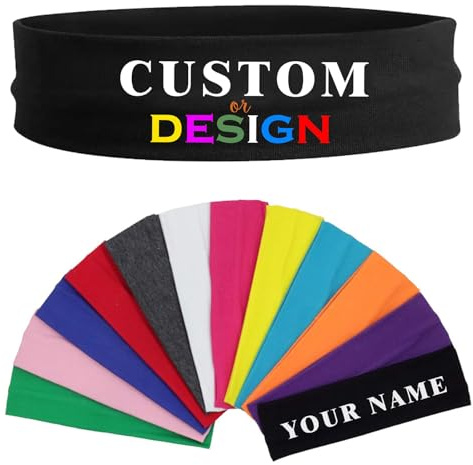 Sport-Stirnband, personalisiertes Schweißband für Männer und Frauen, gestalten Sie Ihren eigenen personalisierten Text, Name, Bild, Foto, Sport-Stirnbänder