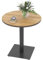 Outsunny Gartentisch Ø70 cm, Wetterfest Rund Balkontisch mit Lamelldesign, Stahl Esstisch Outdoor, Campingtisch Beistelltisch, Terrassentisch für Garten Terrasse Balkon Naturholz