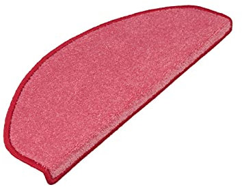etm Original Stufenmatten Treppen-Teppich 15er Spar Set 20 Farben und 20 Modelle zur Auswahl (Rosa, Halbrund 65 x 23,5 cm) Dynasty