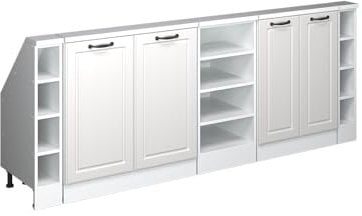 Vicco Dachschrägenschrank Rion, Weiß/Weiß Landhaus, 5er Set