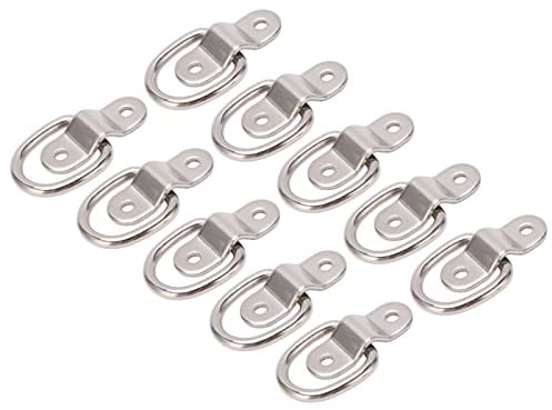 10 ensembles d'ancres d'arrimage, 550 kg multifonction robuste anneau en D haute résistance montage en surface RV Van voiture bateau crochet d'arrimage pour un transport sûr et (Argent)