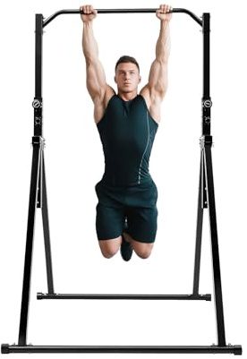 VonVVer Klimmzugstange Freistehend mit Dip Station, 200kg Belastbarkeit & Höhenverstellbar 1.75-2.3m, Fitnessgerät für Zuhause mit Klimmzüge und Dips, Robustes Dreieckdesign