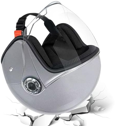 fayarrd Motorradhelm Für Erwachsene - Offener Motorradhelm,Schutzausrüstung Mit Visier Für Damen Herren | Pendeln Outdoor Abenteuer Roller Sportmotorrad