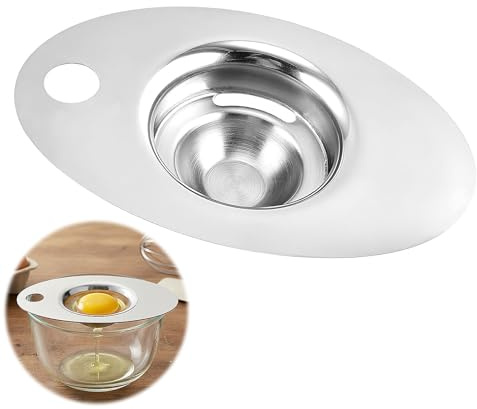 Egg Separator Stainless Steel, Egg Yolk White Filter Food Grade Egg Yolk Divider Egg Sieve Kitchen Gadget Cooking, Baker Tool Egg Strainer Spoon Filter (2)