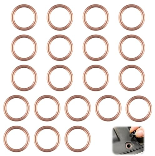 Set di 20 guarnizioni in rame M16 x 22 x 2 per viti di scarico dell'olio, anelli in rame, rondelle in rame, set 7703062062 11137546275 16430 31338 7546275 4404724