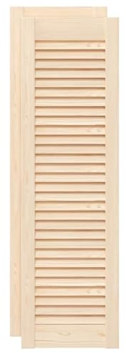 Lot de 2 Porte à Persiennes, Porte d'armoire Panneaux de Placard Garde-Robe Buffet 2 pcs 99x29,5 cm pin massif