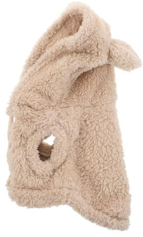 TOPPERFUN Bunny Ears Hoodie Hundebekleidung Kapuzenpullover aus Polyester Leichter Winter Wärmeschutz für Kleine Hunde und Haustiere Outdoor Winter Pet Apparel in Khaki