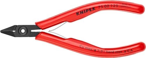 Knipex Pince coupante de côté pour l'électronique brunie, avec gaines en plastique 125 mm (carte LS/blister) 75 02 125 SB