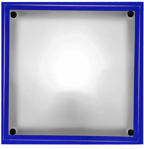 Globo Wandlampe Glas Treppenhausleuchte Wandleuchte Deckenlampe Flur quadratisch, Metall weiß, 1x E27, LxB 24x24 cm, 48307