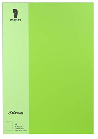 Rössler 220726522 - Coloretti Briefpapier, 165g/m², DIN A4, hellgrün, 10 Blatt