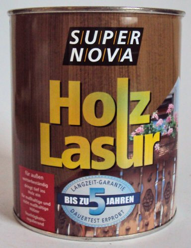 Super Nova Holzlasur sämtig gläzend 750 ml , Farbe:Ebenholz