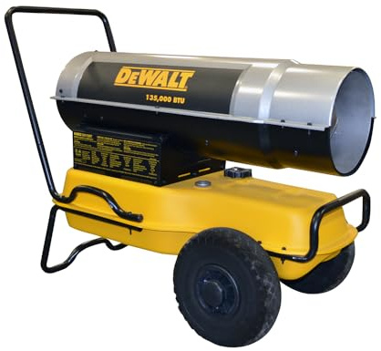 DEWALT 135,000 BTU Yellow Forced Air Kerosene Outdoor Space Heater with Multi-Fuel Compatibility DXH135KT