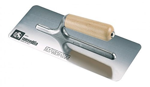 AUSONIA - 42124 GLÄTTEKELLE FÜR STUCK AUS EDELSTAHL 20 X 8 MIT ABGERUNDETEN KANTEN, GABEL AUS ALUMINIUMLEGIERUNG UND HOLZGRIFF. IDEAL ZUM POLIEREN VON MARMORHALTIGEM MATERIAL ODER VENEZIANISCHEM STUCK