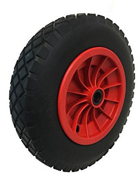 KetoPlastics ® 14 PU SOLID WHEELBARROW WHEEL/TYRE 3.50-8 PUNCTURE PROOF WITH PLASTIC CENTRE - 20MM BORE