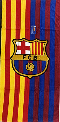MES QUE UN CLUB FC Barcelona Fußballmannschaft zweifarbiges Strandtuch