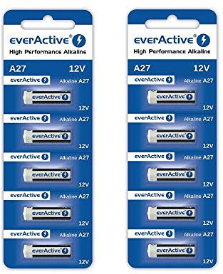 10 x A27 12V everActive Alkaline-Batterien A27 27A LR27A MN27 L828 Fernbedinung