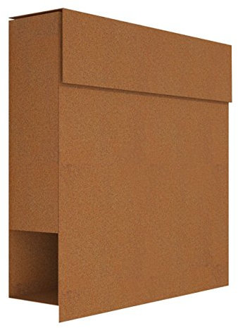 Briefkasten mit Zeitungsfach, Design Wandbriefkasten Manhattan Rost - Bravios