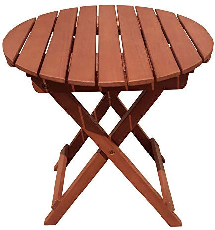 Garden Pleasure Gartentisch Hanford Ø45xH50 cm Balkon Klapptisch Holztisch Eukalyptus rund
