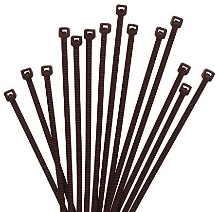 XINGO Confezione da 1000 Marrone Fascette di Qualità per Uso Industriale, 100mm x 2,5mm, Fascette in Plastica Regolabili Multiuso per Uso Interno ed Esterno