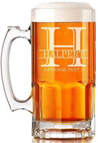 Large 34 oz Custom Engraved Beer Mug Personalized Gifts for Men Halpert
